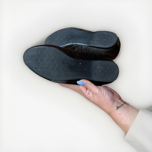 Birdies Women's The Starling Charcoal Python Velvet Embossed Loafers Size 7.5 - Picture 4 of 7